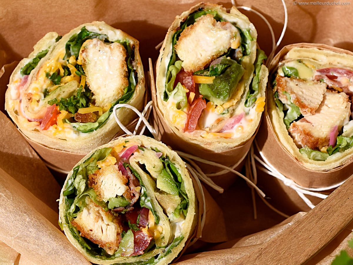 recette de sandwich wrap poulet